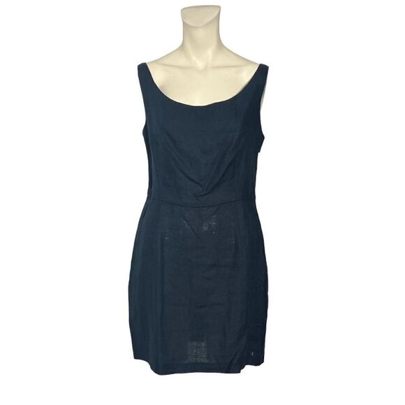 Esprit Dress sz 11 Vintage Linen Y2K Mini Dress Navy Size 11 - Picture 2 of 6